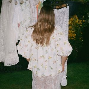 Handmade Puff Sleeve Peasant Top